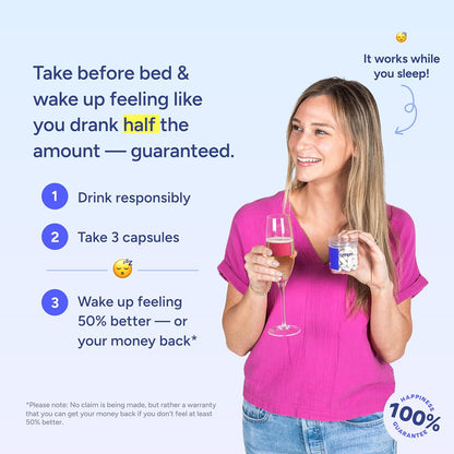 Cheers Restore | Supplement with DHM + L-Cysteine | Feel Better After Drinking & Support Your Liver | 24 Doses | 2 pieces