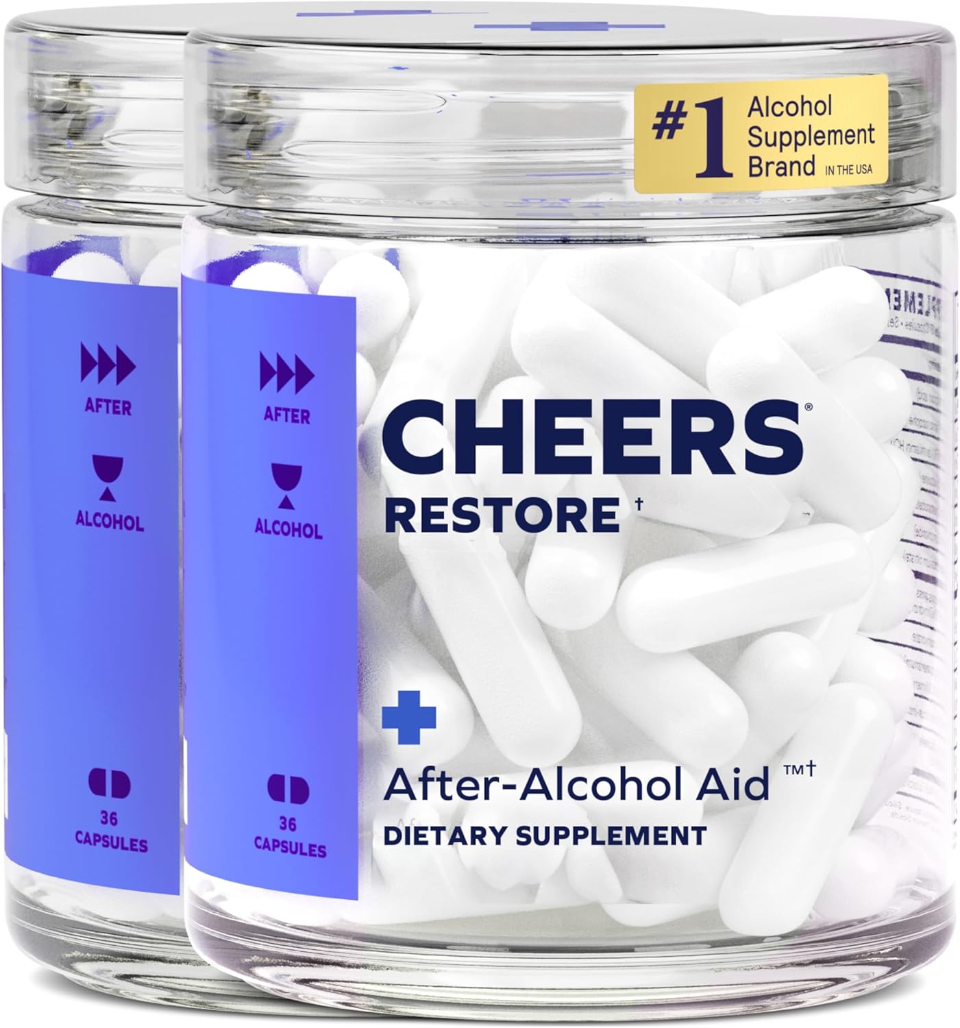 Cheers Restore | Supplement with DHM + L-Cysteine | Feel Better After Drinking & Support Your Liver | 24 Doses | 2 pieces